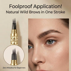 LAHERSR 4-Tip Microblade Eyebrow Pen – Elegant Gold Edition | 1.5ML