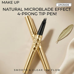 LAHERSR 4-Tip Microblade Eyebrow Pen – Elegant Gold Edition | 1.5ML